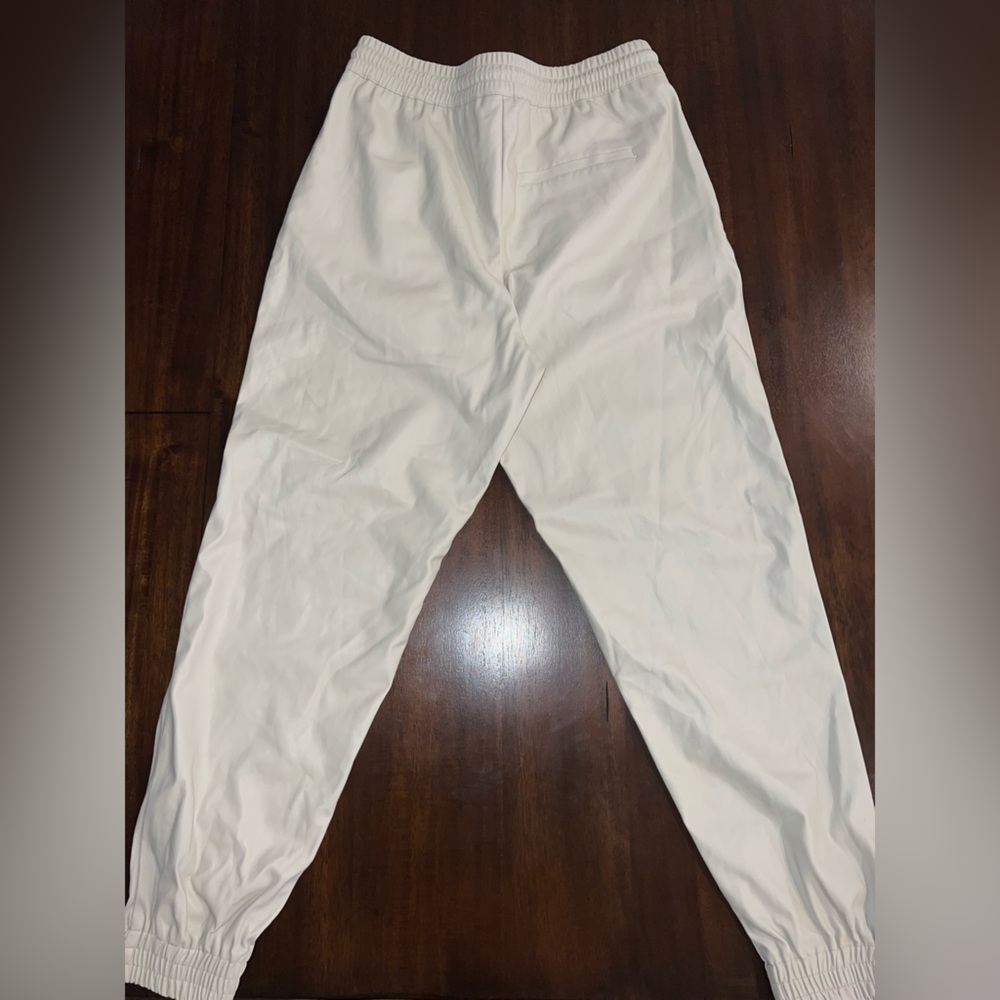 Women’s ZARA Faux Leather Joggers in Cream - Picture 3 of 3